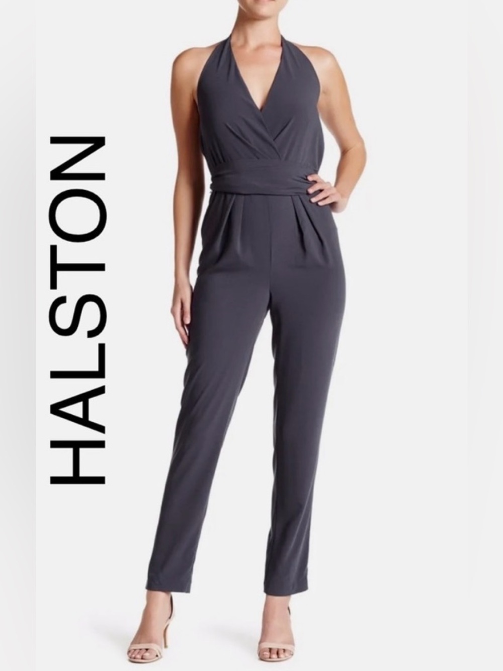 Halston Heritage gray jumpsuit. Size 12